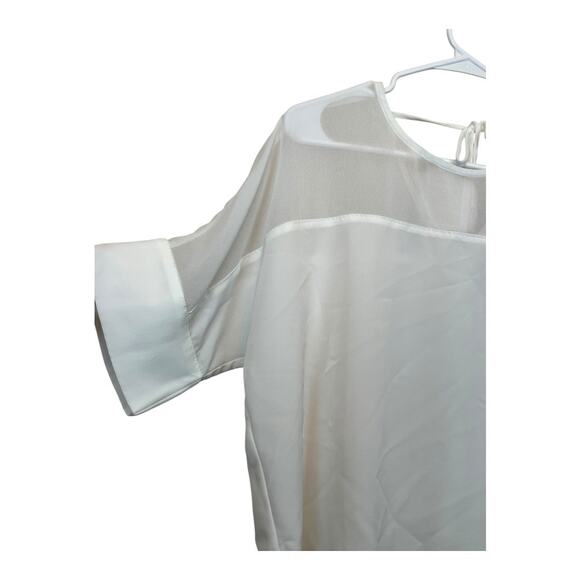 Lulus Lulu's White Blouse Shirt Boxy Loose Casual Comfy Lightweight Summer Small - Picture 3 of 6